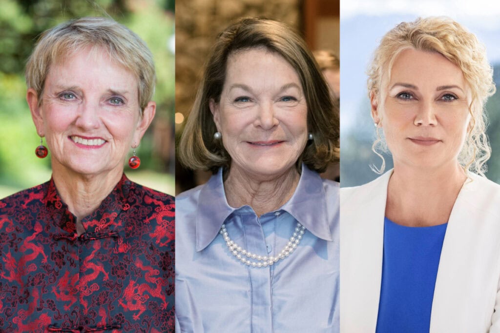 A collage of three headshots of esley Morgan ’75, Alison Keller Townsend ’75, and Stacey Robbins Kennedy ’95 A collage of three headshots of esley Morgan ’75, Alison Keller Townsend ’75, and Stacey Robbins Kennedy ’95