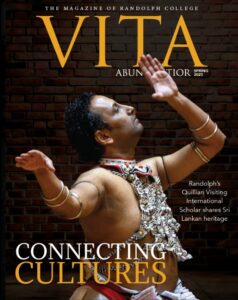 The cover of Randolph's Spring 2025 magazine, with a photo of visiting professor Sudesh Mantillake