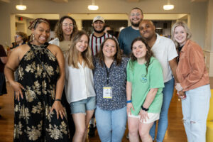 A group of alums pose for a photo during Reunion