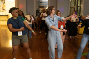 Alums hit the dance floor during a Reunion dance party