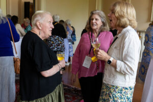 President Sue Ott Rowlands speaks to alums during a Reunion event 