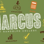 A green graphic, with MARCUS in the center, with various research-related smaller graphics spread around (a magnifying glass, a brain, calculator, beaker)