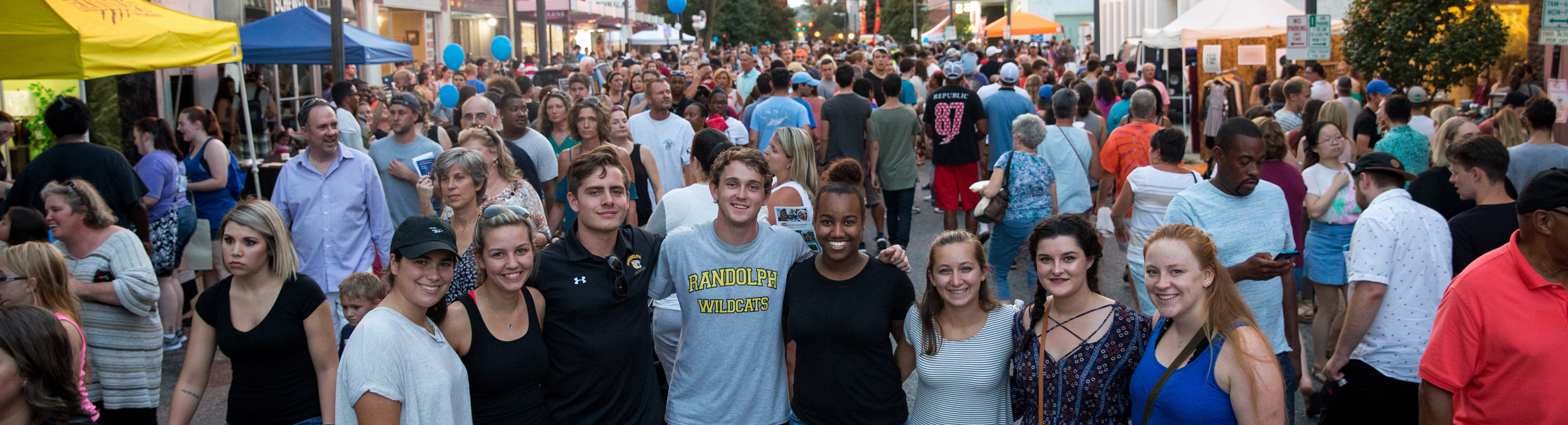 Students in downtown Lynchburg