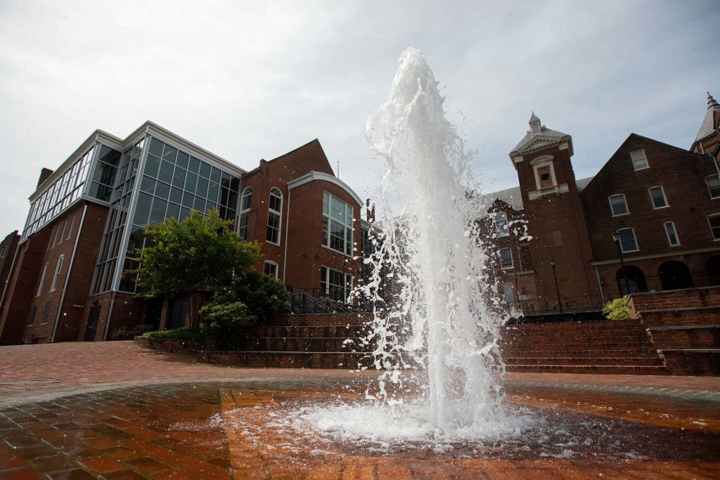 Michels Plaza fountain at Randolph College